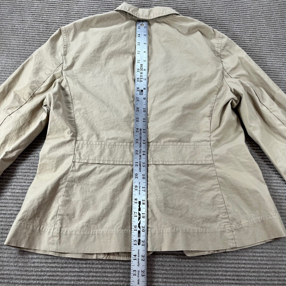 Talbots Petites Tan Khaki Cotton Utility Blazer Safari Jacket 4-Pocket Size 8P - Picture 6 of 9